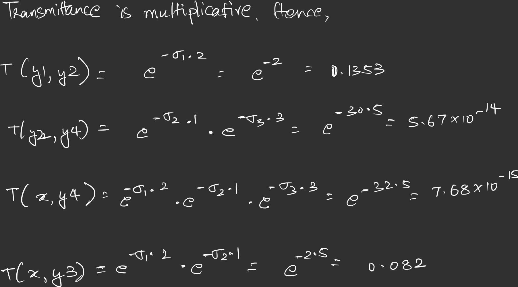 Transmittance calculation